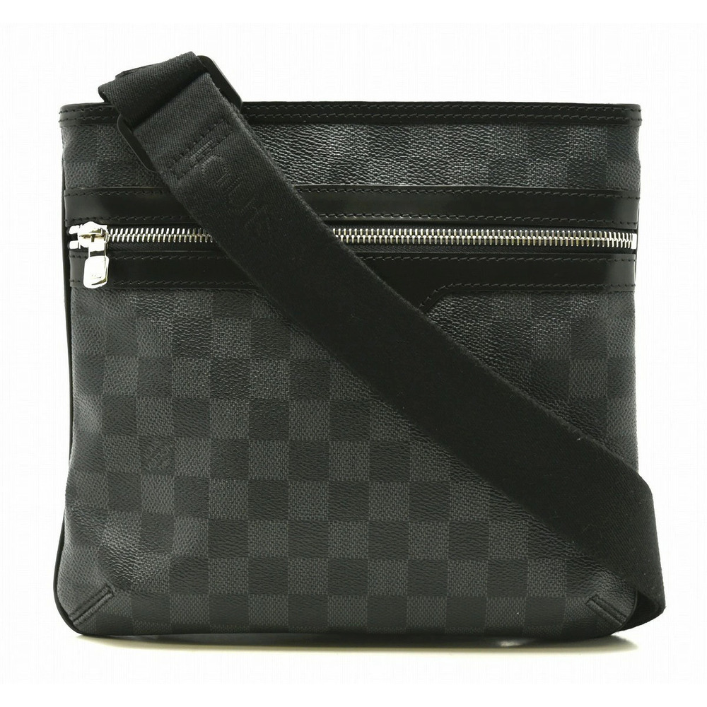 LOUIS VUITTON Damier Graphite Black Thomas Shoulder Bag Crossbody Square